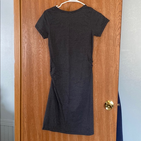 Dark Gray Maternity Mini Dress Super Cute and Sexy - Picture 3 of 3